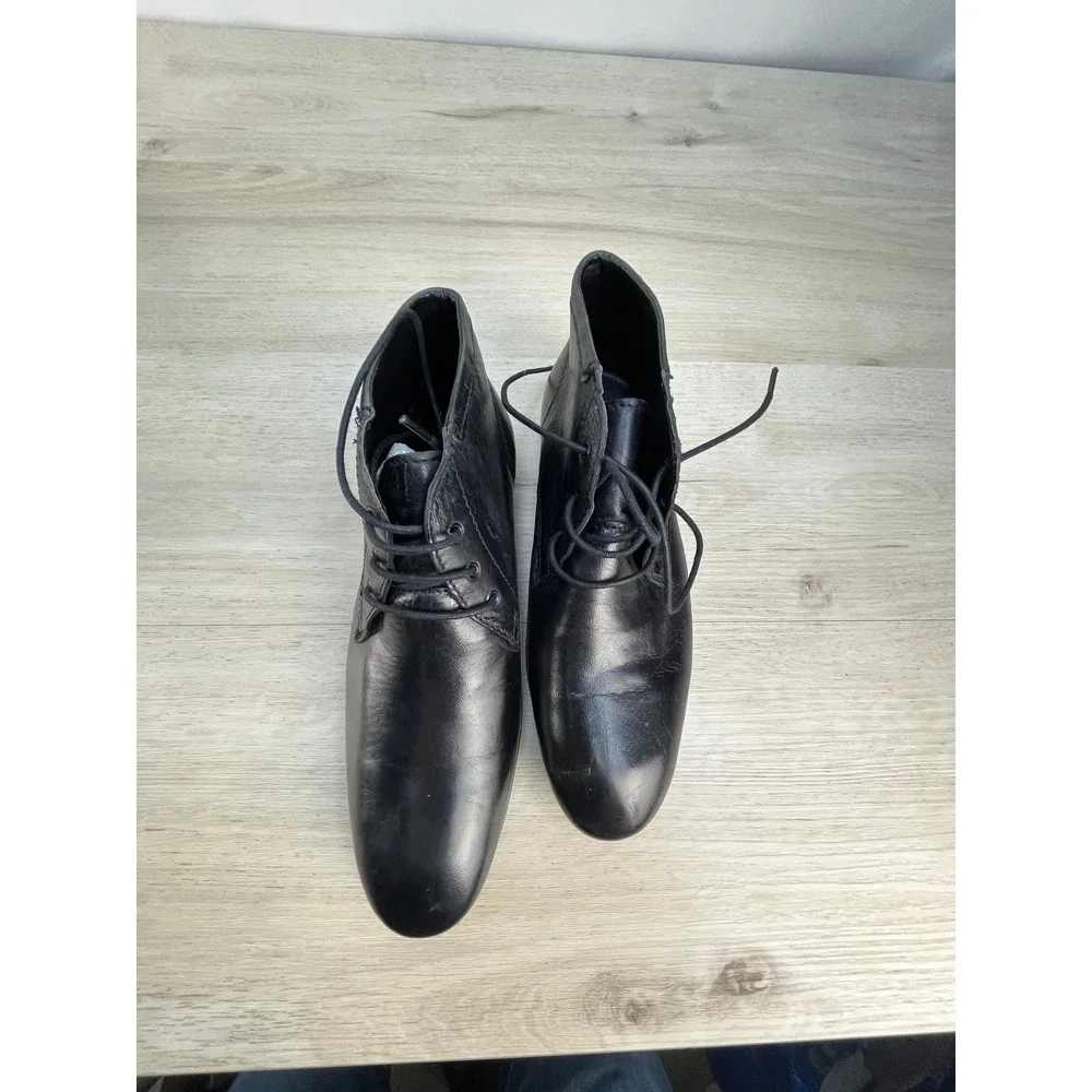 ASOS Mens Black‎ Leather Chukka Boots Lace Up Ankle Boots Size 5